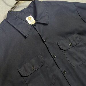 Dickies Shirt Men's 2XL Blue Flex Long Sleeve Button Down Pockets